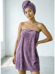 Quick-Dry Microfiber Adjustable SPA Bath Wrap Towel, Holiday Gift Choice - Fresh Lavender Christmas Fragrance, Suitable For Holiday Gifting, Summer Wedding, Home Bathroom Decor - Multicolor - View 2
