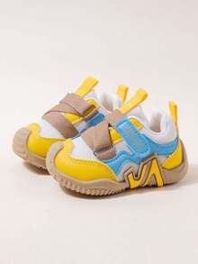 1 Pair Unisex Breathable Sports Shoes, Skate Shoes, Baby Non-Slip Running Shoes, German Training Shoes, Student Shoes, Suitable For Spring, Summer, Autumn, Winter - Yellow - View 3