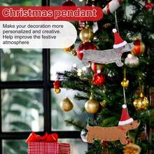 1pc Christmas Decoration Yard And Garden Decor Christmas Tree Cute Cartoon Hanging Ornament Christmas Tree Dachshund Dog Small Pendant - A - View 5