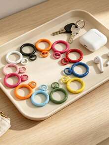 8/20/50/100pcs Random Color O-Ring Spring Buckle Hooks, Metal Carabiner Clips DIY Jewelry Connectors, Suitable For Keychains And Dog Leashes - Round Keychain - View 5