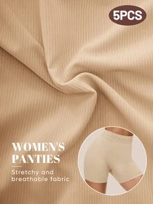 MEIYATING 5件組女款高腰收腹蜜桃臀修身內褲 - 彩色 - 查看 5