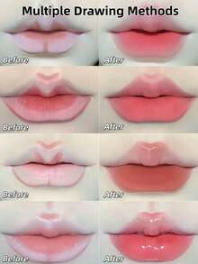 GUOXIAONIU Portable Lip Brush With Cap Mini Lipstick Applicator Makeup Brush Suitable For Lip Gloss Lip Balm Concealer Multi-Use Cream - Multicolor - View 2