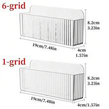 1/3pcs Wall-Mounted Cosmetic Storage Box, Plastic Cosmetic Storage Box, Suitable For Lipstick, Brushes, Nail Polish, Skincare Products - Mirror Cabinet Door Hidden Storage Box, Bathroom Vanity Storage - Transparent - View 4