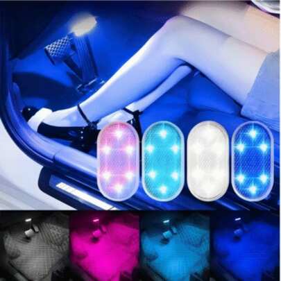 Car Interior Ceiling Light With Touch Sensor, Mini LED Reading Light, USB Rechargeable Ambient Light, Suitable For Outdoor Camping, Indoor Lighting, Night Light, 150mAh Battery Capacity