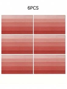 1pc/4pcs/6pcs, Gradient Color Modern Living Room Dining Table Placemats, Non-Slip Square Style Table Mats, Washable, Kitchen Mats, Coffee Table Mats, Heat-Resistant Mats, Suitable For Weddings, Parties, Dining And Home Decor - Hot Pink - View 11