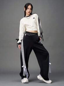 Adidas Women's DANCE LS TEE2 Long Sleeve Knit Collarless T-Shirt TKG3859 - White - View 7