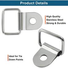 Heavy Duty D-Ring Tie Downs, Silver, 30 Pcs Small Tie Down Anchor, Lashing Ring, RV Car Truck Boat Trailer SUV Cargo - A - View 3