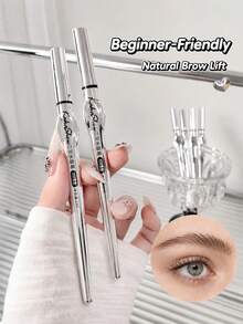 Single-Axis Waterproof Long-Lasting Smudge-Proof Dual-Component Liquid Eyebrow Pencil, Smooth Natural Color Application, Defined Strands, Suitable For Beginners To Create Realistic Wild Eyebrows - Multicolor - View 6