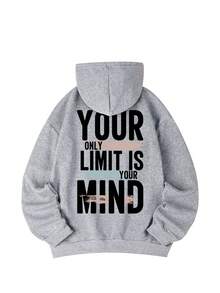 Women's New Autumn/Winter Fashion Letter Print Casual Versatile Thermal Lined Sweatshirt - Dark Gray - View 7