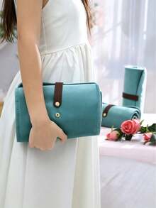 Túi đựng trang sức du lịch bằng nhung cuộn có cửa sổ trong suốt, túi lưu trữ nhung gấp gọn với ngăn khóa kéo trong suốt, túi đựng nhiều ngăn di động cho dây chuyền & bông tai, túi đựng trang sức mini sang trọng cho du lịch và sử dụng hàng ngày, đồ dùng thiết yếu cho trường học - Nhiều màu - Xem 6