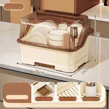 Kitchen Draining Dish Cabinet With Lid, Bowl And Dish Storage Box, Chopsticks And Tableware Household Storage Rack, Storage Box - Multicolor - View 12