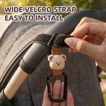 1 buah Gantungan Kereta Bayi Logam, Gantungan Kulit dengan Perekat Velcro, Gantungan Penyimpanan, Gantungan Tas Kereta Bayi, Cocok untuk Penggunaan Sehari-hari dan Belanja - Seperti yang ditunjukkan pada gambar - View 4