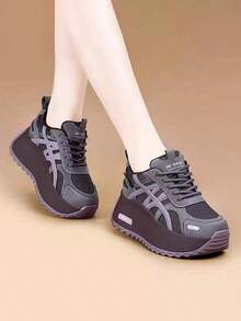 Women Wedge Sneakers - Purple - View 1