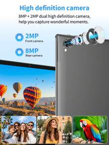 Relndoo 2026 TopS 10-Inch Android 16 Tablet, (4GB+16GB) RAM +64GB ROM, RK3562 Quad-Core 2.0GHz, 1280*800px HD Touchscreen, 6000mAh Battery, 802.11n Wifi6 2.4g/5g, 2MP+8MP Dual Camera, Suitable For Online Courses, Novels, Reading, Video Streaming, Office Work (Adapter Not Included) - Black - View 5