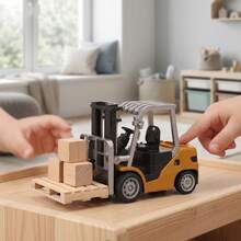 Rechargeable Remote Control And App-Controlled Toy Forklift With Lights, Sounds, Hook, And Trailer, Vehicles - Yellow - View 8
