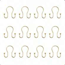 12pcs Gold Metal Shower Curtain Rings, Smooth Sliding Without Jamming, Fits Various Bathroom Shower Rods, Easy To Hang Shower Curtains, Practical Accessory To Enhance Bathroom Experience - Gold - View 12