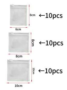 30/10pcs Self-Sealing EVA Storage Bags, Moisture-Proof And Dust-Proof, Excellent Jewelry Storage Bags, Anti-Oxidation And Reusable, Suitable For Storing Earrings, Rings, Necklaces, Bracelets, Bangles, Multiple Sizes Available, Ideal Gift For Women - White - View 8