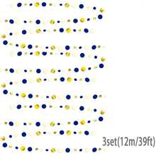 Blue & Gold Polka Dot Paper Hanging Garland, Floating Paper Dot Decoration, Suitable For Weddings, Birthday Parties, Banquets, Graduation Ceremonies, Background Decor, Holiday Decorations, Photo Backdrop - Multiple Styles - View 11