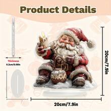 2D Datar, 1 buah, Ornamen Lilin Hangat Natal untuk Dekorasi Meja, Hadiah Natal, Dekorasi Meja Akrilik, Cocok untuk Suasana Rumah dan Kantor - A - View 5