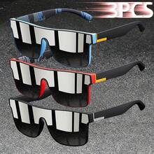 3PCS Fashion Vintage Square Sports Glasses Flat Frame Street For Unisex Eyewear For Choice For Outdoor Vacation And Daily Clothing Matching - 3PCSF766 - View 9