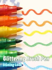 24/1 Colors Dual-Tip Glitter Pens, Quick-Drying Ink, Fine Tip, Suitable For Scrapbooking, Card Making, Planner, This 24-Color Dual-Tip Glitter Pen Set Is An Ideal Choice For Artists And Crafters, Back To School - Multiple Styles - View 3