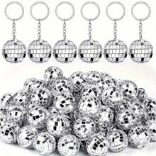 Disco Ball Keychain, Mini Silver Disco Ball Key Ring, Party Gift Decoration, 1970s Party Gift, Shiny Music Theme With Lobster Clasp, Suitable For Christmas Tree Ornament, Bag Pendant, Christmas, Halloween - View 6