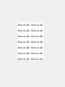 1件裝草本果汁半永久草體文字「Born To Die」手腕迷你臨時紋身貼紙，防水持久極簡文字假紋身，適用鎖骨、腳踝、手掌、頸部身體藝術貼紙，可維持7-14天 - 黑色 - 查看 4
