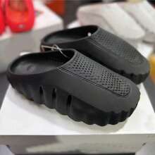 1 Par Sandalias Casuales Para Hombre Tipo Nube, Suela Gruesa Antideslizante, Chanclas Ligeras De EVA Para Interior Y Exterior, Verano - Negro - Ver 1