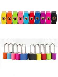 Small Luggage Padlock, Metal Key Padlock, Metal Mini Padlock With Cute Transparent Flower Decoration, 2 Keys Included, Small Combination Lock, No Assembly Required, Suitable For Luggage, Pencil Case, Backpack, Travel Accessories, School Locker, Sports Locker, Fence, Toolbox, Perfect For Graduation Season, Back To School, Teacher's Day Gift, Travel Accessory - Multicolor - View 3