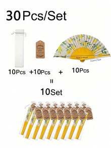 1/3/9/15/16/20/24/30/36/40pcs Spanish Lemon Pattern Folding Fans, Lemon Foldable Fans Summer Capri Style Paper Hand Fans, Spanish Lemon Cooling Decorative Handheld Fans, Suitable For Parties, Dance Performances, Travel, Birthday Gifts - Multiple Styles - View 17