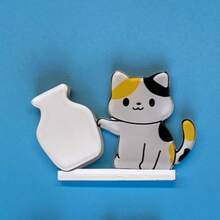 1/2/4个可爱猫咪推瓶子冰箱贴，卡通动物磁性贴纸，猫须收集瓶，猫须冰箱贴，磁性猫须装饰，可插花 - 貓咪推瓶子 - 查看 14