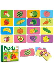 16pcs Animal Puzzle, Colorful Matching Toy, Preschool Education Puzzle, Portable Cognitive Development Game, Children's Birthday Gift - Multicolor - View 11