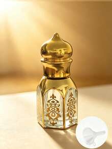 1 buah Botol Roll On Kaca Emas Motif Arab Vintage, Botol Roll On Parfum Attar Minyak Esensial Kosong yang Dapat Diisi Ulang, Botol Penyimpanan Sampel Kosmetik Portabel untuk Perjalanan dengan Tutup Emas - MultiWarna - View 9