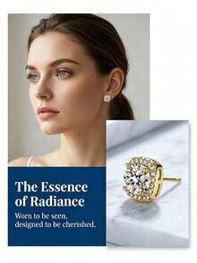 1 Pair Copper Base Cushion Cubic Zirconia Stud Earrings, Sparkling Prong Set CZ Luxury Earrings For Women Wedding Party Daily Jewelry Gift - Multicolor - View 3