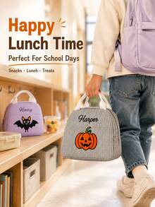 Personalized Name Customized Insulated Lunch Tote Bag, Portable Food Storage Bag, Suitable For Work, Office, Travel, Reusable Picnic Gift - Multicolor - View 3