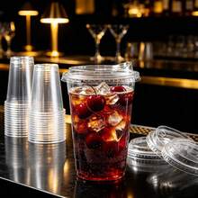16oz/14oz Set Clear Cups With Lids, Straight Lid Iced Drink Cups, Smoothie Cups, Suitable For Cold Drinks, Juices And Milkshakes - Halloween/Christmas/Birthday Party Essentials [Reusable] - Transparent - View 10
