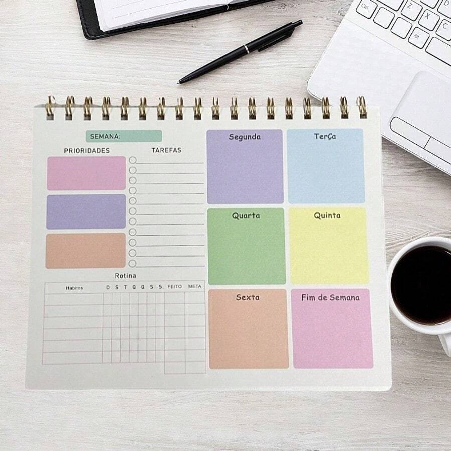 Planner - Planejamento Semanal Organização Caderno Para Anotações