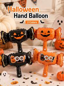 Halloween Mini Balloons With Sticks, Pumpkin Skull Ghost Fun Shaped Balloons, Kindergarten Activity Decoration - View 9