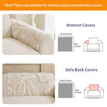 SANMOSPIN 1PC Bohemian Style Sofa Cover, Thick Quilted Sofa Cushion With Leaf Pattern, Soft And Comfortable, Pet-Friendly, Machine Washable, Suitable For 1/2/3/4 Seater L-Shaped Sofa, Living Room, Bedroom, Office Decor - Beige - View 13