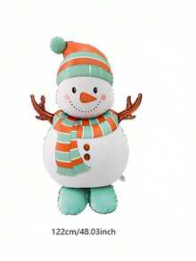 48 Inch Standing Santa Claus & Snowman Foil Balloon, Christmas Mall Atmosphere Decoration, Indoor Theme Decor Arrangement - Multicolor - View 4