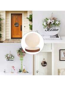10pcs Unfinished Natural Round Wooden Discs, Smooth Original Color Wood Slices, Suitable For Customized Art Creation, Coaster Making, Wall Hanging Decoration And Rustic Home Interior Tabletop Decor Craft Materials - A - View 8