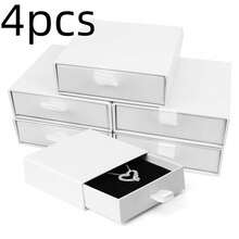 10pcs Small Pink Cardboard Jewelry Boxes With Lids And Sponge Linings, Ring Earring Necklace Jewelry Display Storage Boxes, Holiday Party Gift Boxes For Friends And Family - Baby Pink - View 15