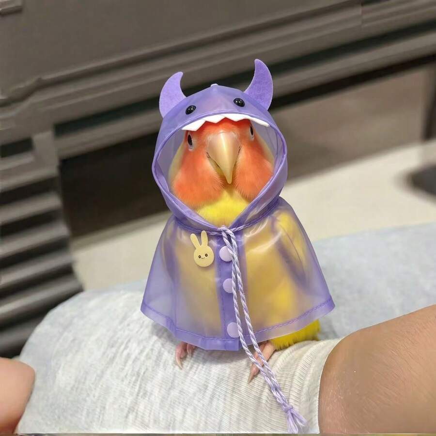 1pc Small Pet Waterproof Raincoat - Suitable For Parrots, Birds And Hamsters, Pet Parrot Cape, Cute, Windproof Pet Clothing, Pet Rainy Day Outdoor Outfit, Pet Photo Prop - Multicolor - View 1