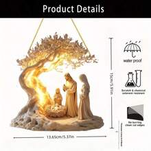 1pc Classic Nativity Scene Acrylic Hanging Ornament, Inspired By Popular Culture, Suitable For Various Decorative Uses, No Power Required, Perfect For Home And Store Display, Ideal Gift For Family And Friends - Multicolor - View 5
