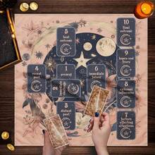 1 buah Kain Altar Tarot dengan Susunan 10 Kartu, Taplak Meja Pembacaan Tarot Astrologi Bunga Bulan, Dekorasi Ramalan Sihir, Alas Tarot - MultiWarna - View 6