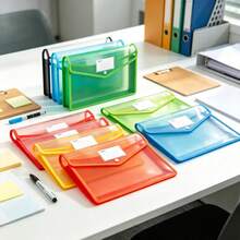 A4 Erweiterbare Aktenmappe mit Druckknopfverschluss, bunte Dokumentenorganizer, transparente Akkordeon-Aktenmappe, große Kapazität, geeignet für Bürobedarf/Schulbedarf Aufbewahrung - Einheitsgröße - Übersicht 9