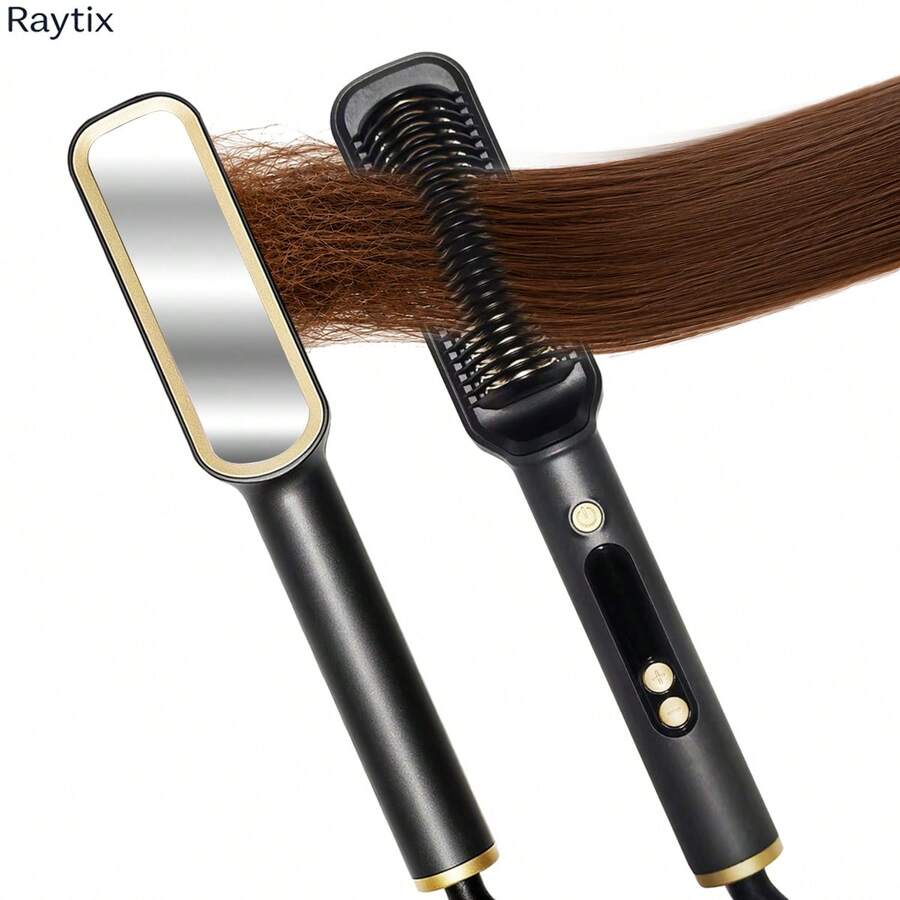 Raytix Multifunctional Straightening & Curling Comb, Heated Electric Straightener, Professional 2-In-1 Electric Hair Straightening Comb, Can Straighten, Curl And Trim Beard, Best Gift For Family And Friends