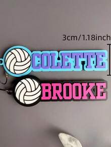 Personalized Volleyball Name Keychain, Customized 3D Sports Bag Tag With Name, Volleyball Player Team Gift, Backpack Luggage Charm, Birthday, Halloween, Thanksgiving And Christmas Gift For Volleyball Enthusiasts - Multicolor - View 6