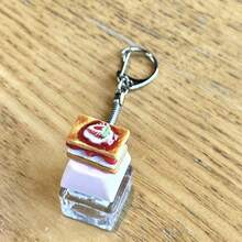 New Creative Strawberry Bread Toast Stress Relief Toy Single Key Keyboard Gadget Small Cake Sticker, Birthday Gift, Holiday Party Favor, Back To School Gift - Multicolor - View 7