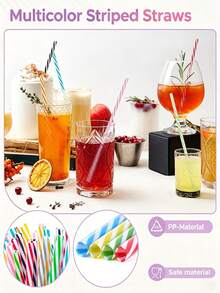 20pcs Colorful Plastic Straws With Cleaning Brush, Reusable Hard Straws For Milk Tea, Juice, Coffee And Cocktails, Suitable For Stores, Restaurants, Cafes And Home Parties - Multicolor - View 4